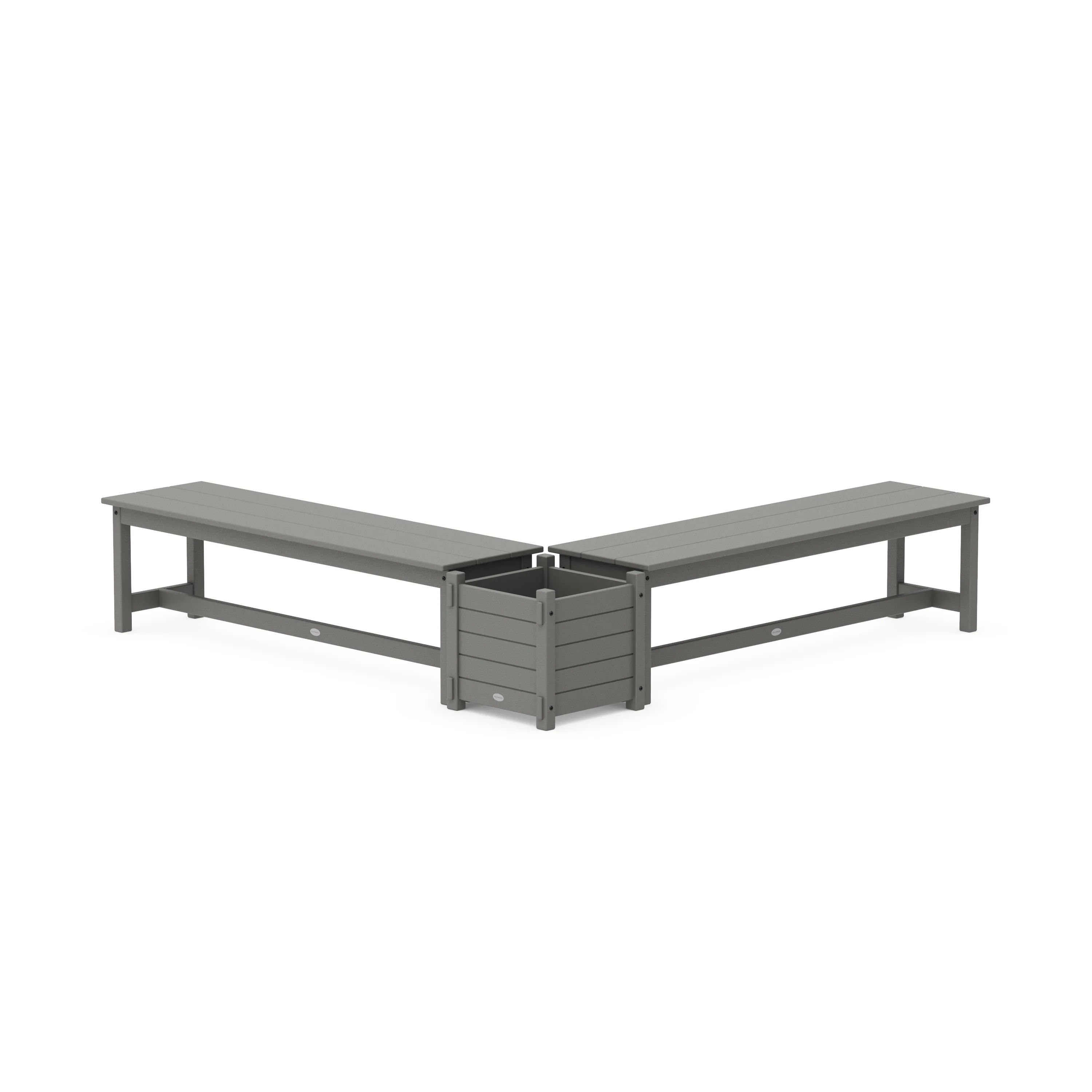 60 Nautical L- Shaped Planter Bench Set
