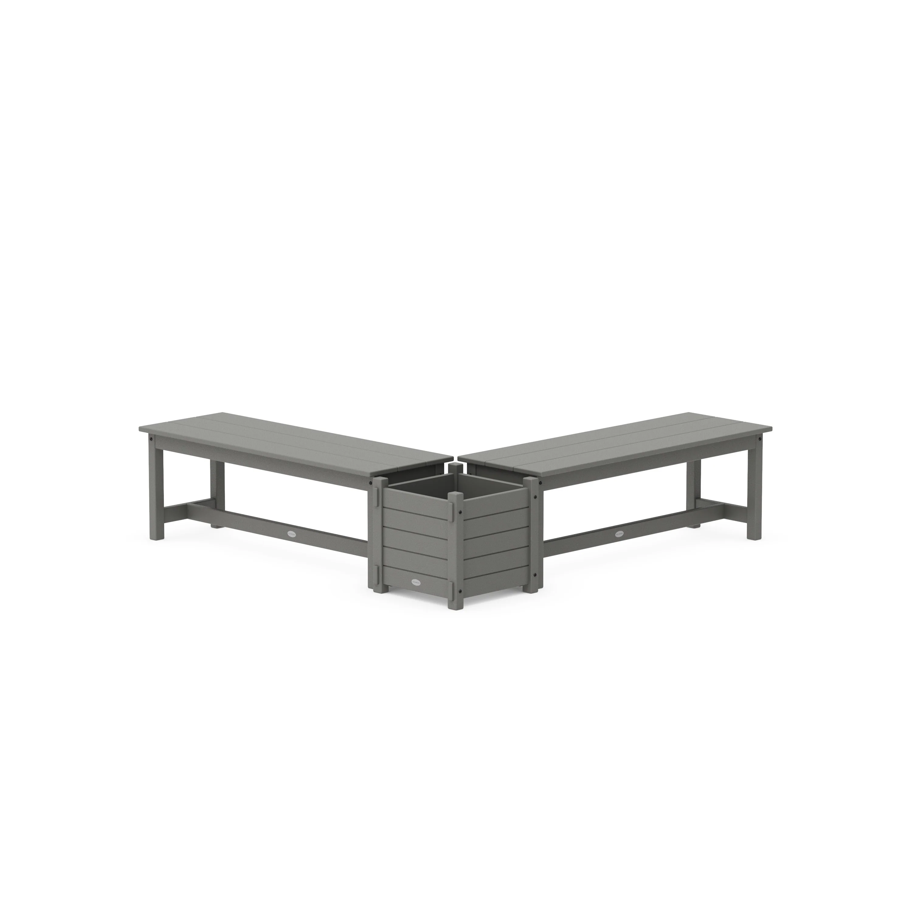 48 Nautical L- Shaped Planter Bench Set