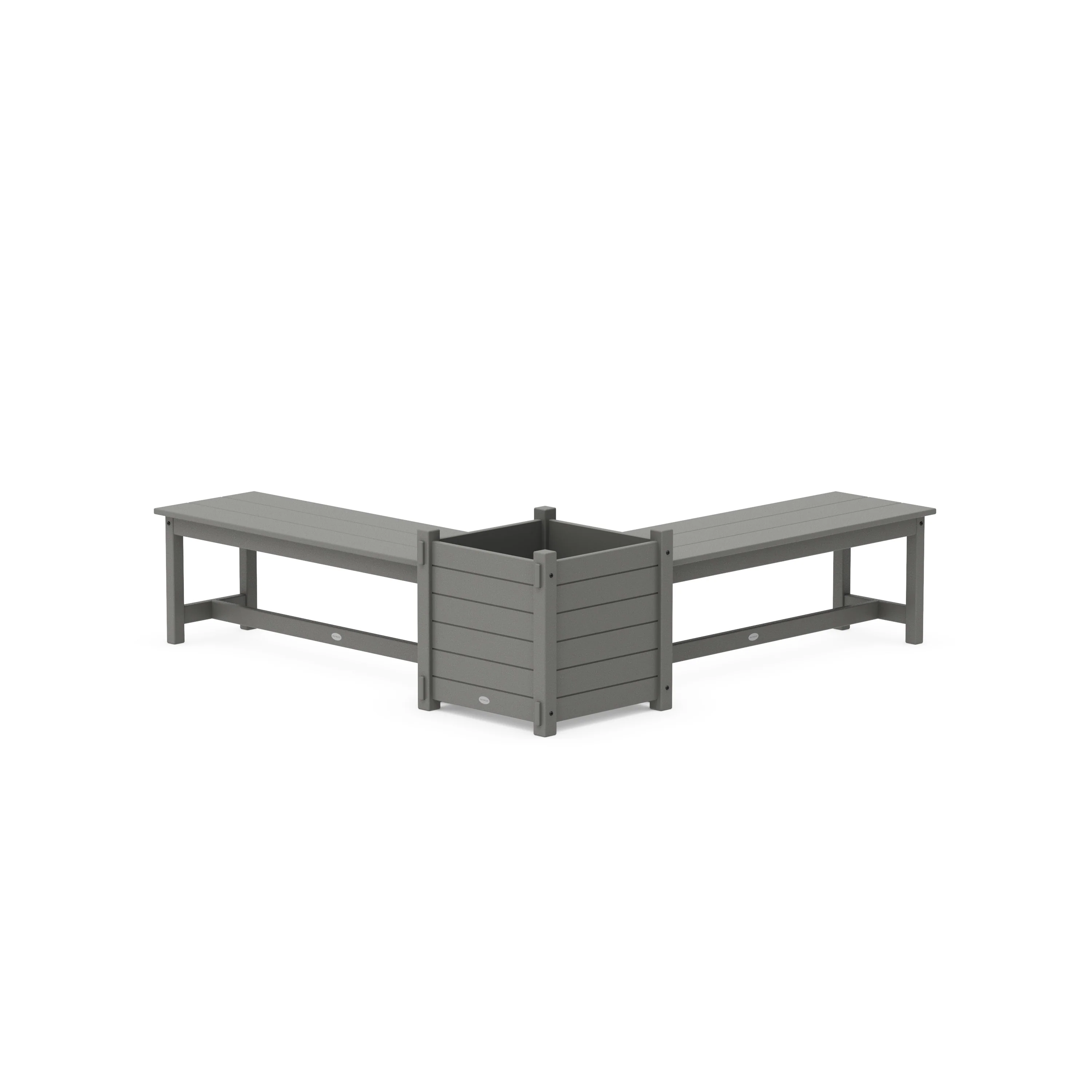 48 Nautical L- Shaped Planter Bench Set- Large