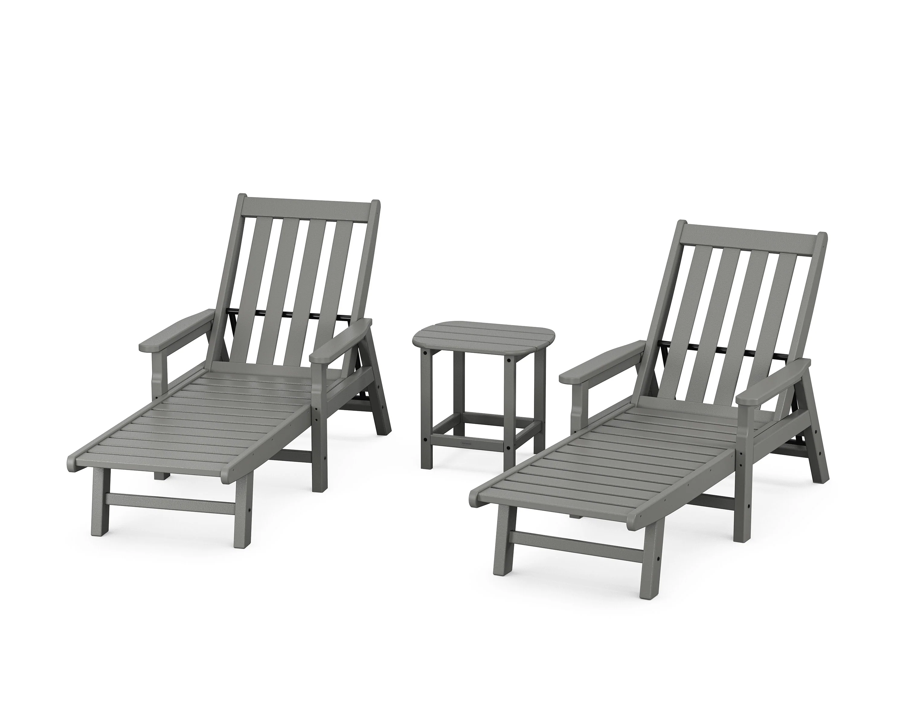 Vineyard 3-Piece Chaise with Arms Set