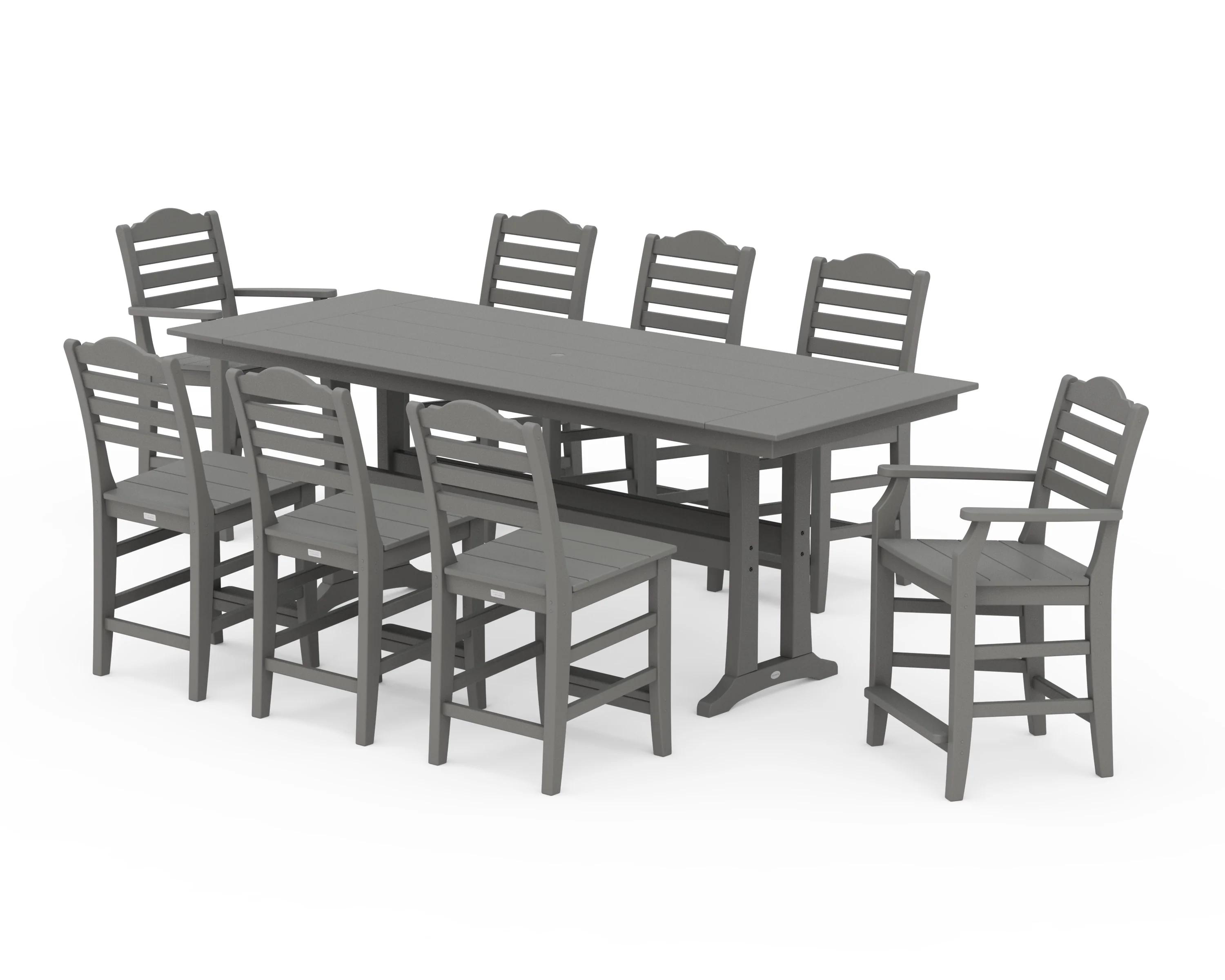 Savannah 9-Piece Farmhouse Counter Set with Trestle Legs
